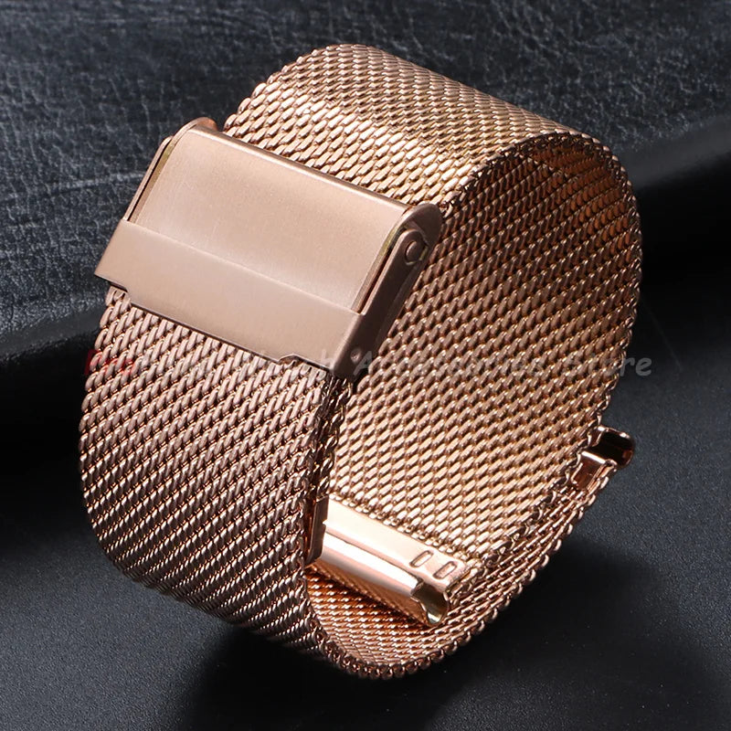 Milanese Mesh Sliding Clasp Band in Rose Gold