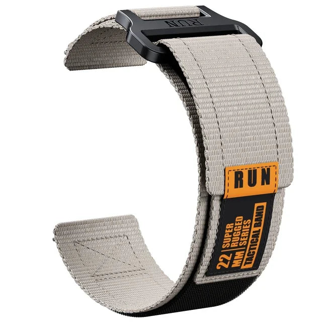 COROS Nylon Hook-and-Loop Band with Label Detail – Light Gray