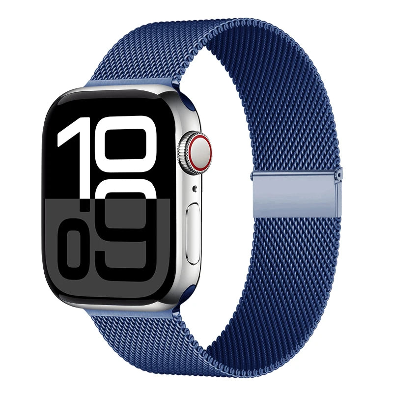 Colorful Milanese Mesh Apple Watch Band in Navy Blue