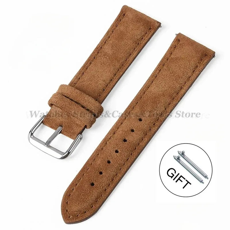 COROS Suede Leather Band with Tonal Stitching – Brown