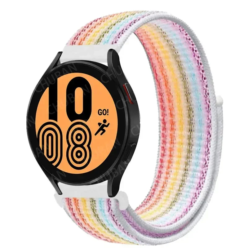 COROS Nylon Sport Loop Watch Band in Solid & Mixed Colors - Rainbow White