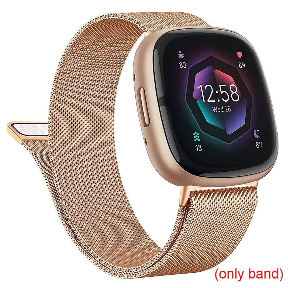 Fitbit Versa 3/4 & Sense 1/2 Magnetic Mesh Band - Rose Gold