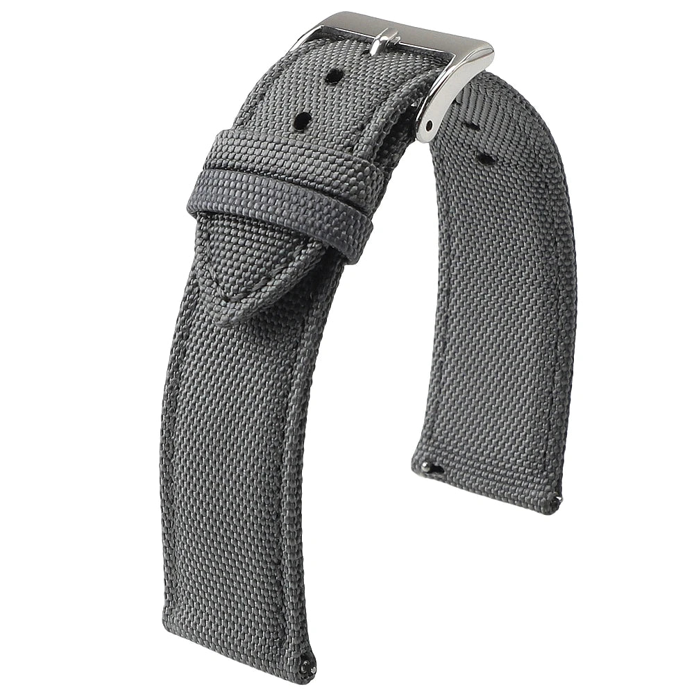 Polar Sailcloth Nylon Watch Band with Pin Buckle — Gray
