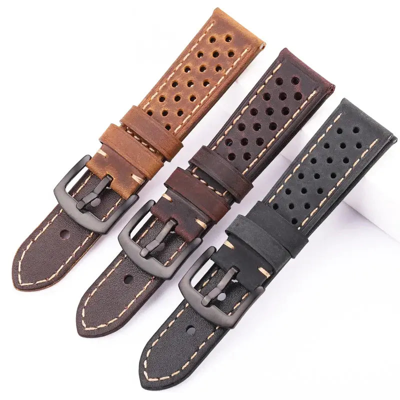 Perforated leather strap color comparison for compatible Huawei watches
