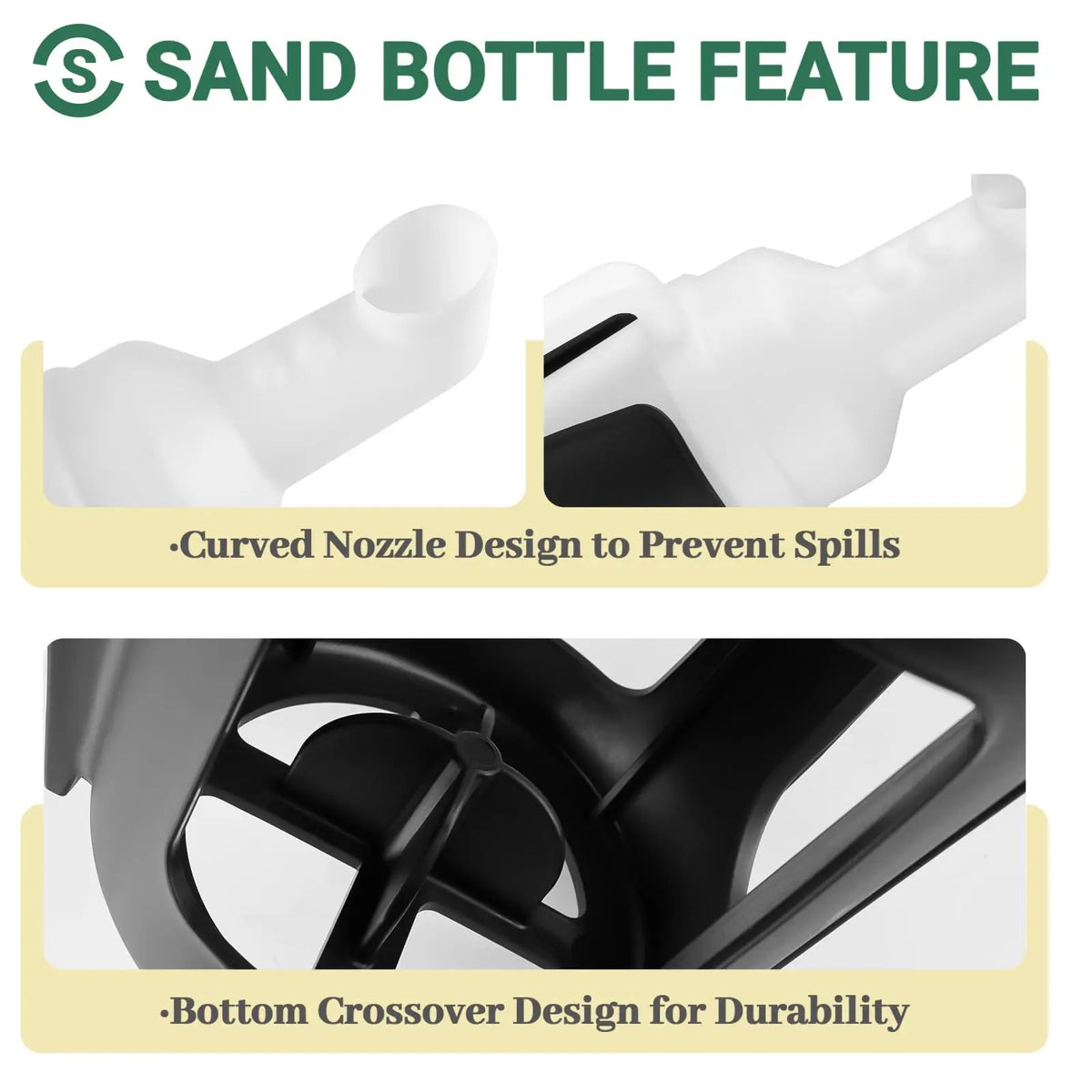 Golf Cart Sand Bottle with Rattle-Proof Holder, Divot Filler