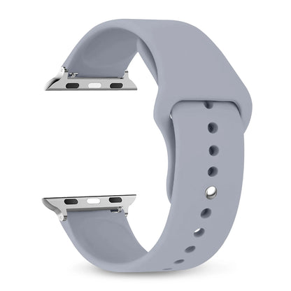 Apple Watch gray silicone strap, comfortable and waterproof replacement band for all-day wear.