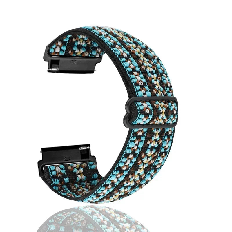 Motorola Moto Nylon Loop Band with Adjustable Slider — Blue / Teal Pattern