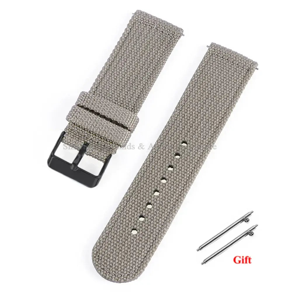 Woven Nylon Band with Buckle Options in Gray / Black Buckle for compatible Huawei watches