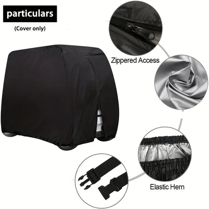 Golf Cart Cover for 2 and 4 Passenger Carts, Black, 2 Sizes