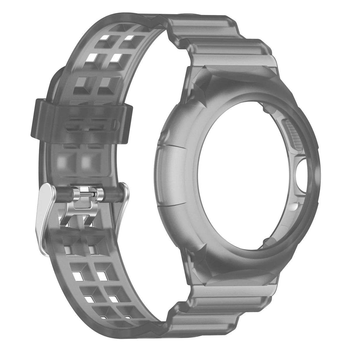 Transparent Black Google Pixel Watch 3, 2 and 1 41mm Clear TPU Band with Built-In Case