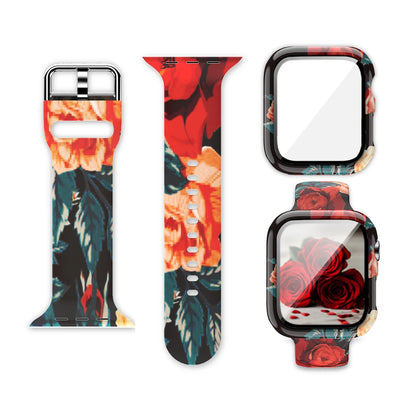 Apple Watch Silicone Strap with vibrant floral print designs showcasing style and comfort for daily wear.