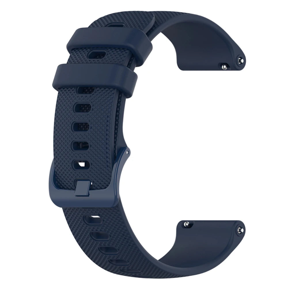 COROS Textured Silicone Sport Band in Solid and Two-Tone Colors – Navy Blue / Matching Buckle