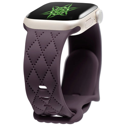 Apple Watch silicone strap in deep purple, featuring a flexible and waterproof design for comfort and style.
