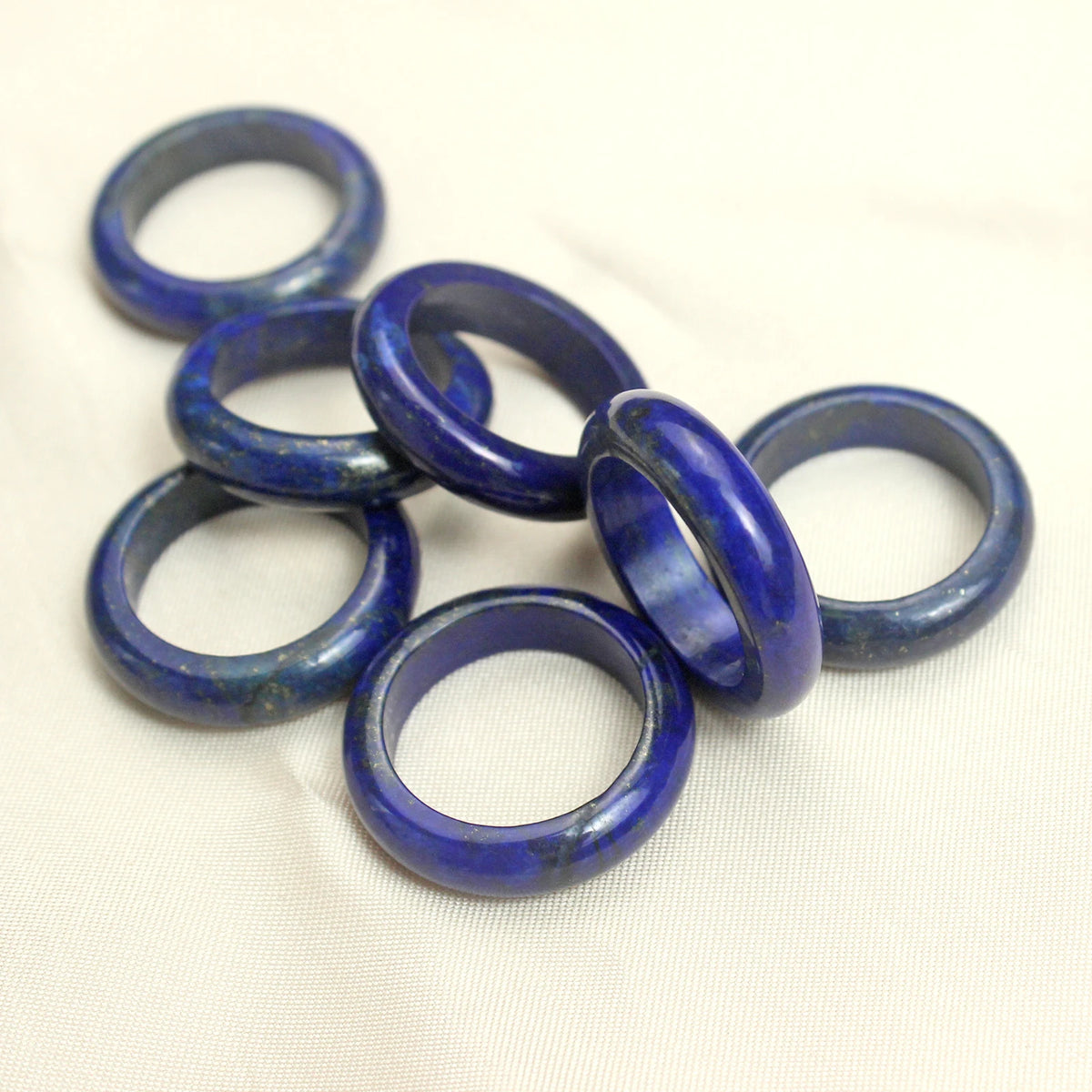 Solid lapis lazuli band ring, 6mm