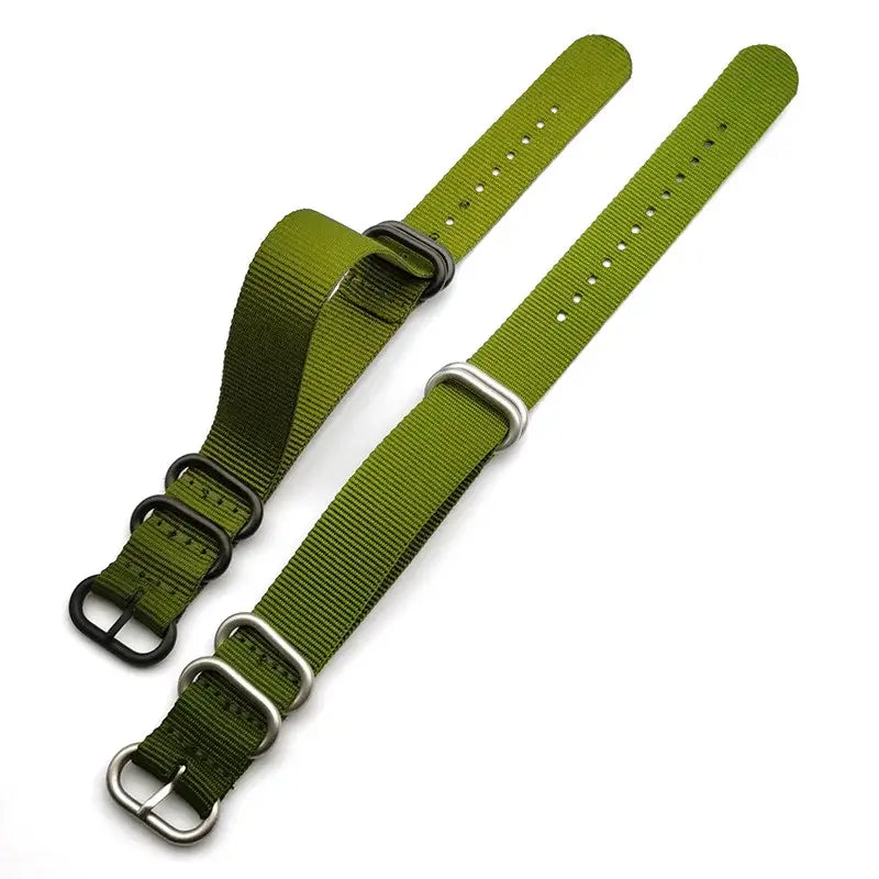 Samsung Galaxy Watch Nylon Pass-Through Strap in Army Green