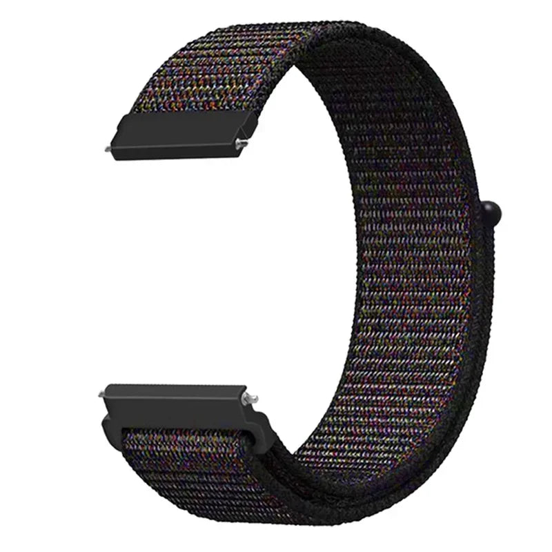 COROS Adjustable Nylon Loop Watch Band in Colors & Camo - Black / Multicolor Mix