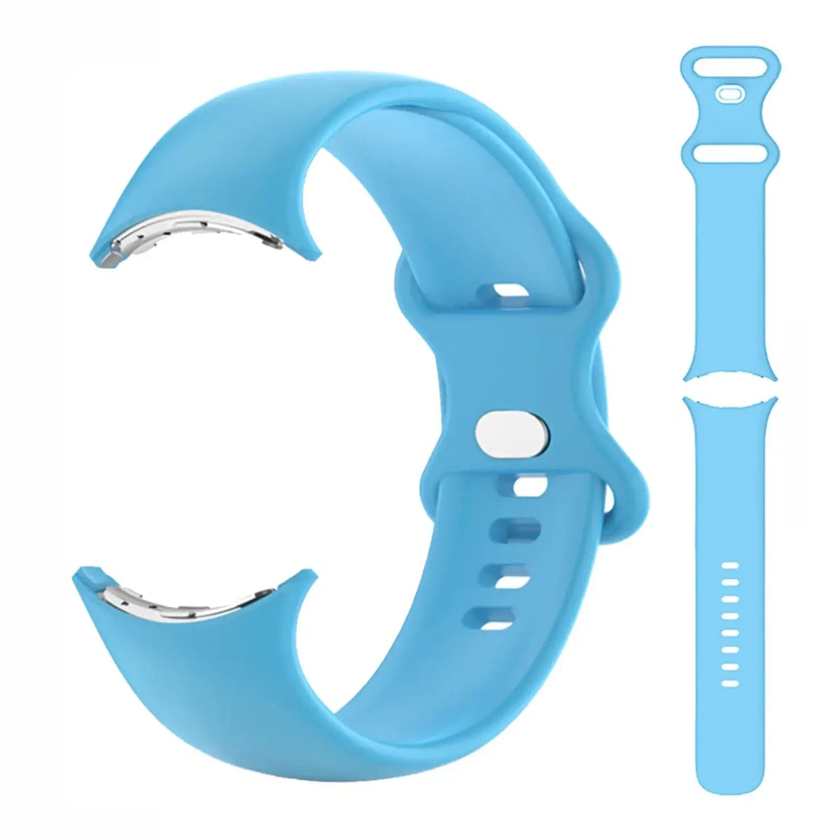 Silicone Google Pixel Watch Band - Two Strap Sizes in Sky Blue