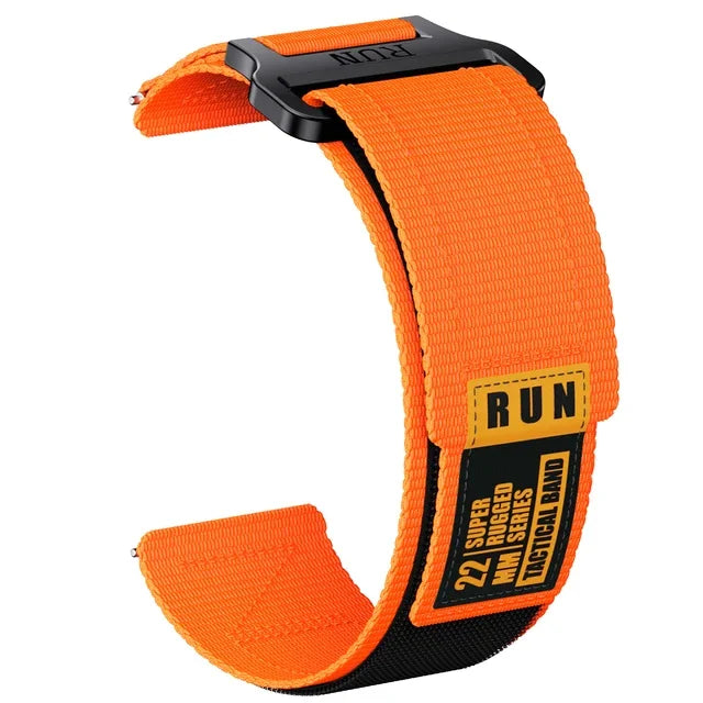 COROS Nylon Hook-and-Loop Band with Label Detail – Orange