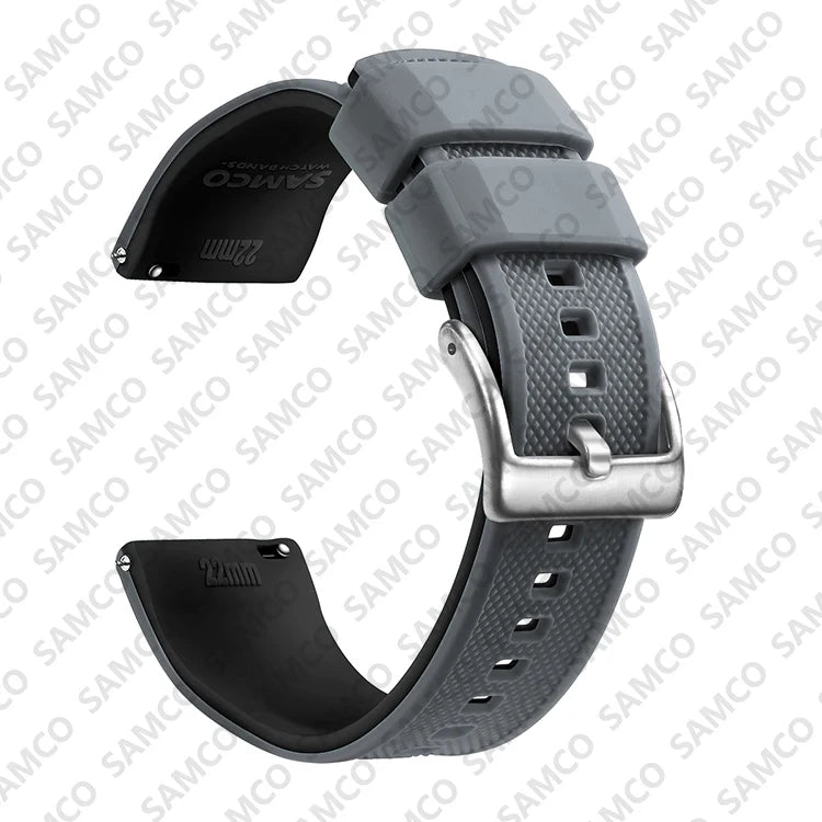 OnePlus Watch Band Quick Release Silicone Strap Sweat Resistant Black - Soft elastic fabric for comfort and adaptability.