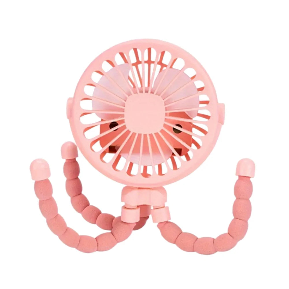 Mini Flexible Tripod Fan for Golf Carts, USB Rechargeable, 3 Speeds
