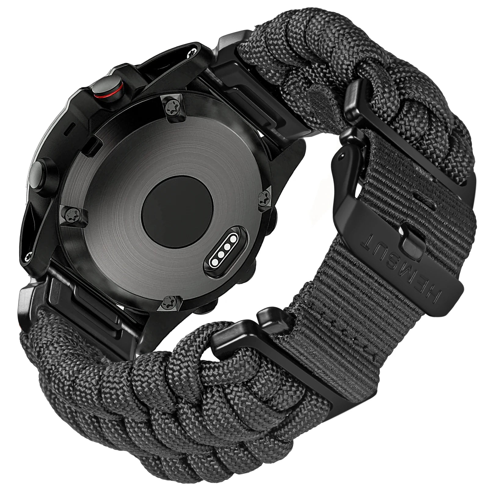 Garmin Paracord Watch Band Strap showing durable braided design and quickfit attachment for smartwatches.