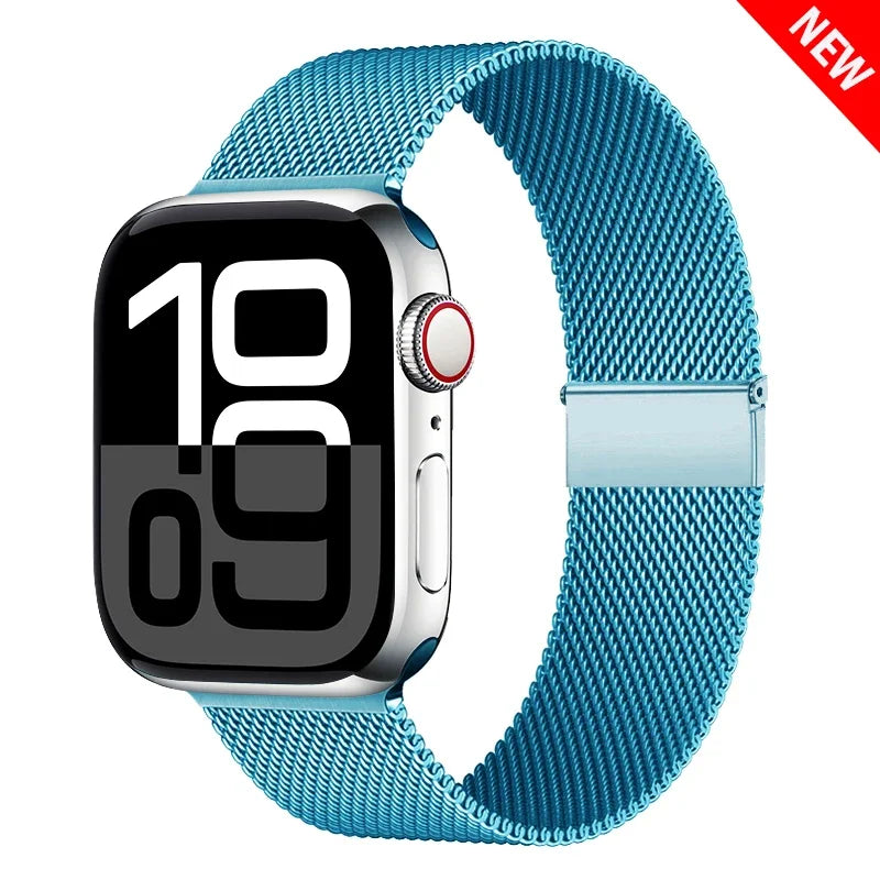 Colorful Milanese Mesh Apple Watch Band in Sky Blue