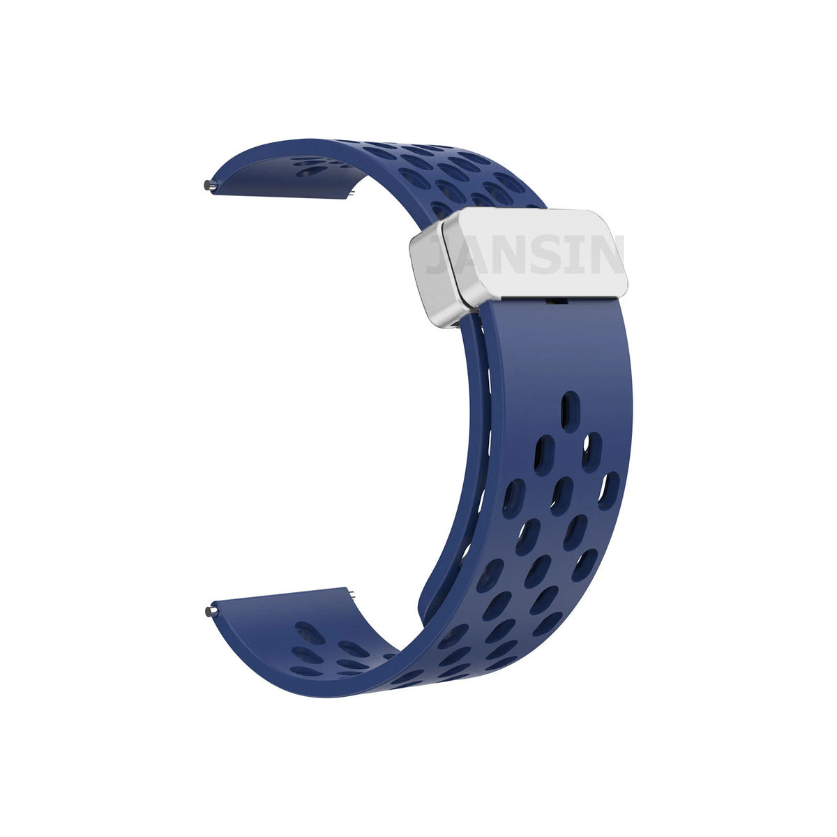 COROS Perforated Silicone Band with Magnetic Clasp – Navy Blue / Silver Clasp
