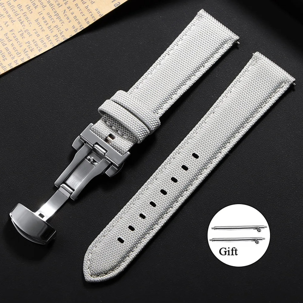 COROS Sailcloth Nylon Watch Band with Butterfly Clasp - Gray
