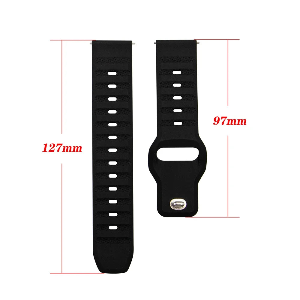 Textured Pin-and-Tuck Silicone Band for Motorola Moto — Strap section measurements