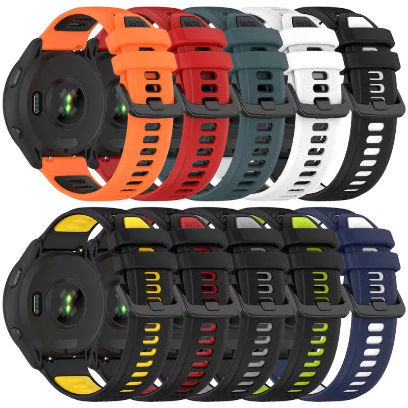 COROS Two-Tone Silicone Watch Band with Rectangular Holes - Two-tone bands rear views