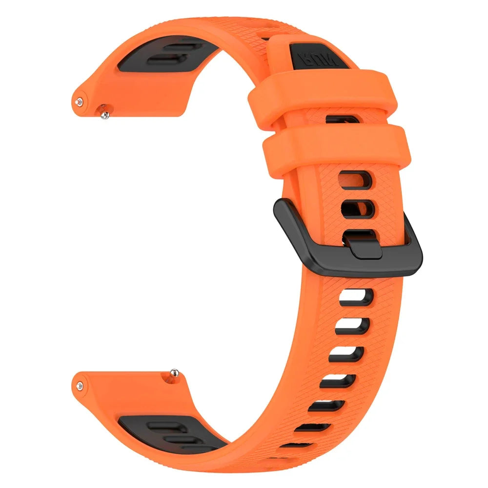 Polar Textured Silicone Band with Color and Buckle Options — Orange / Black