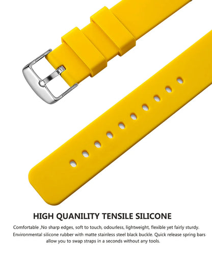 Curved-End Silicone Band in yellow
