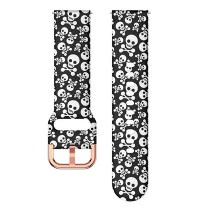 Garmin Printed Silicone Band in Black and White Skull