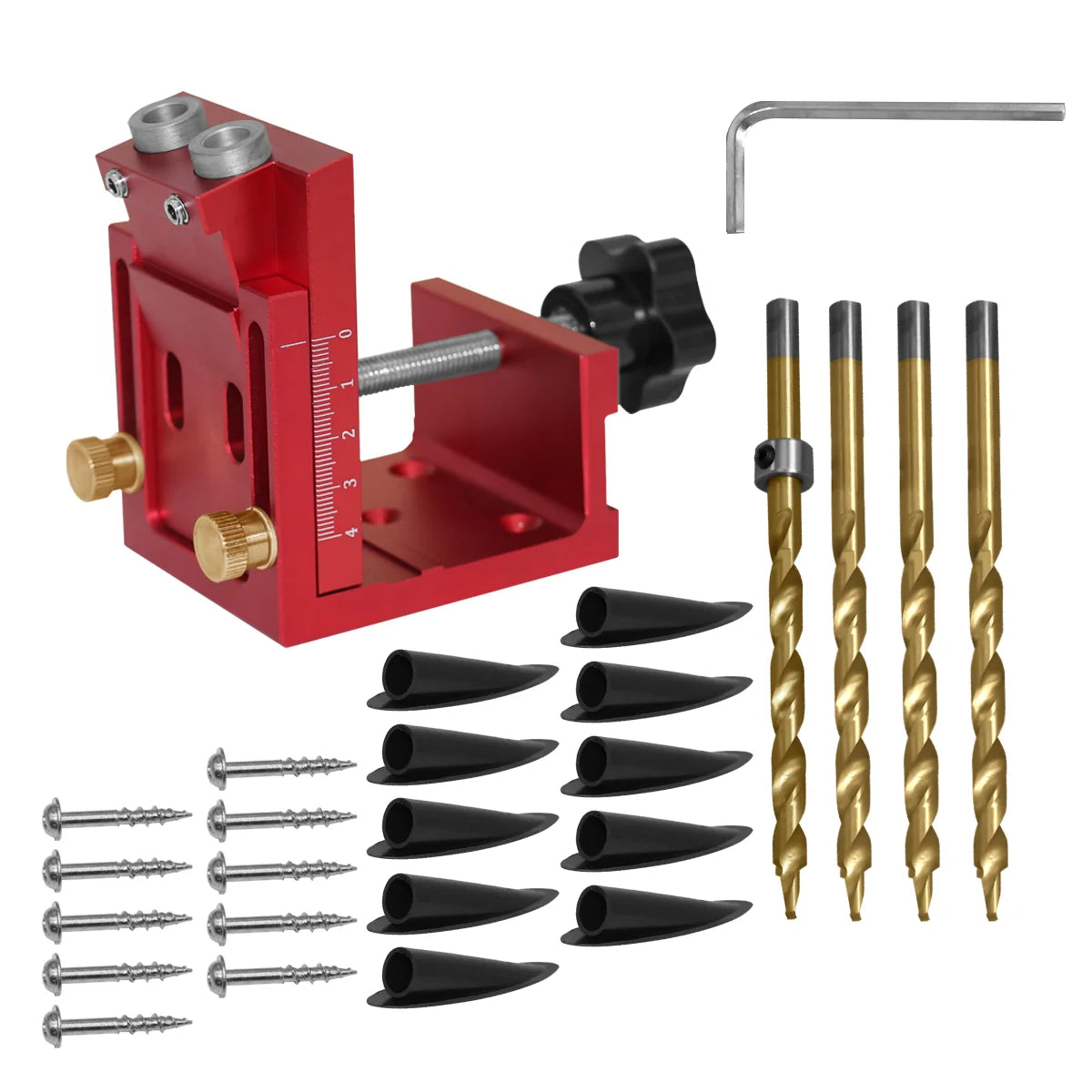 Pocket Hole Jig Kit with Built-In Clamp, Adjustable 15°