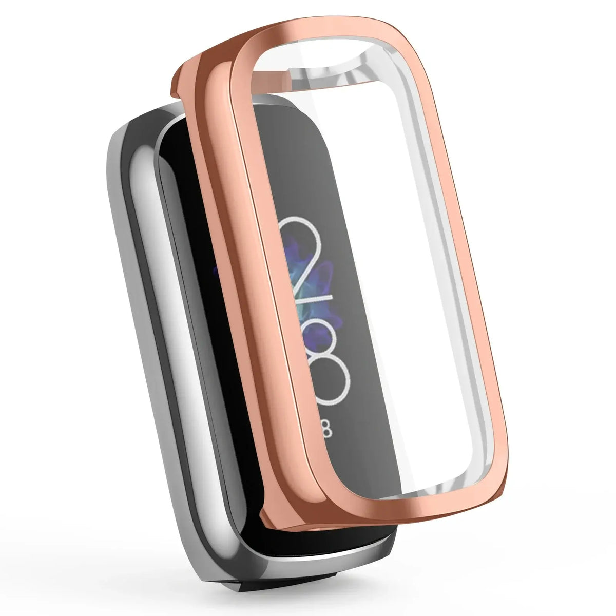 Stylish case and screen protector for Fitbit Luxe showcasing premium materials and elegant design.