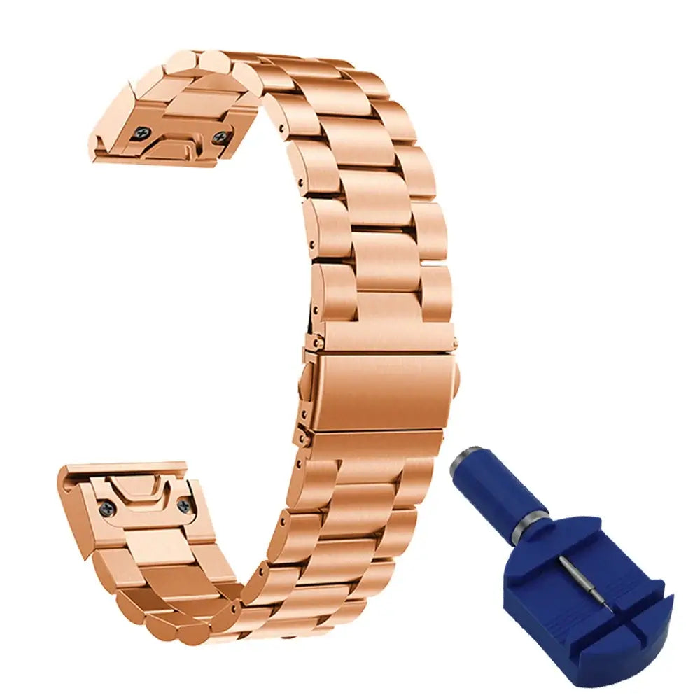 Garmin QuickFit Stainless Steel Bracelet Band in Rose Gold