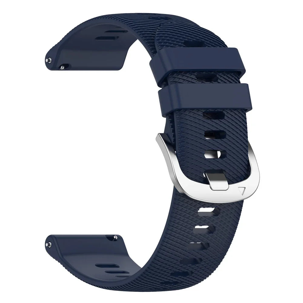 Motorola Moto Textured Silicone Band with Color and Buckle Options — Navy Blue / Silver Buckle