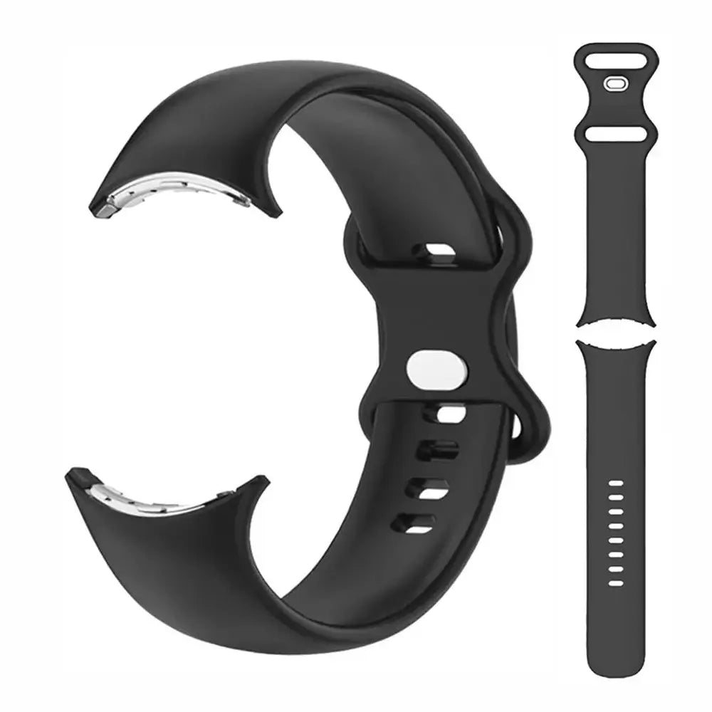 Silicone Google Pixel Watch Band - Two Strap Sizes in Black