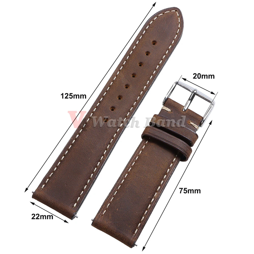 Vintage Stitched Leather Band — strap dimensions