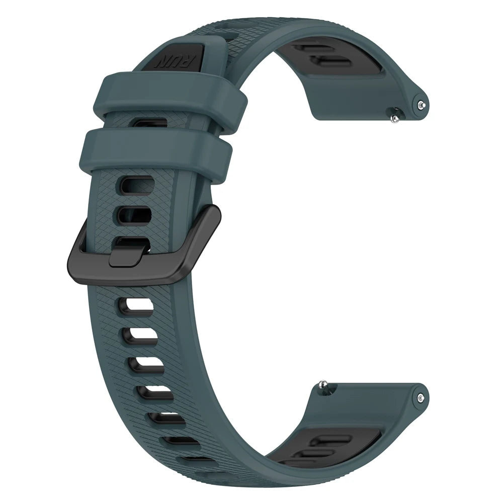 Motorola Moto Textured Silicone Sport Band in Solid and Two-Tone Colors — Dark Teal / Black