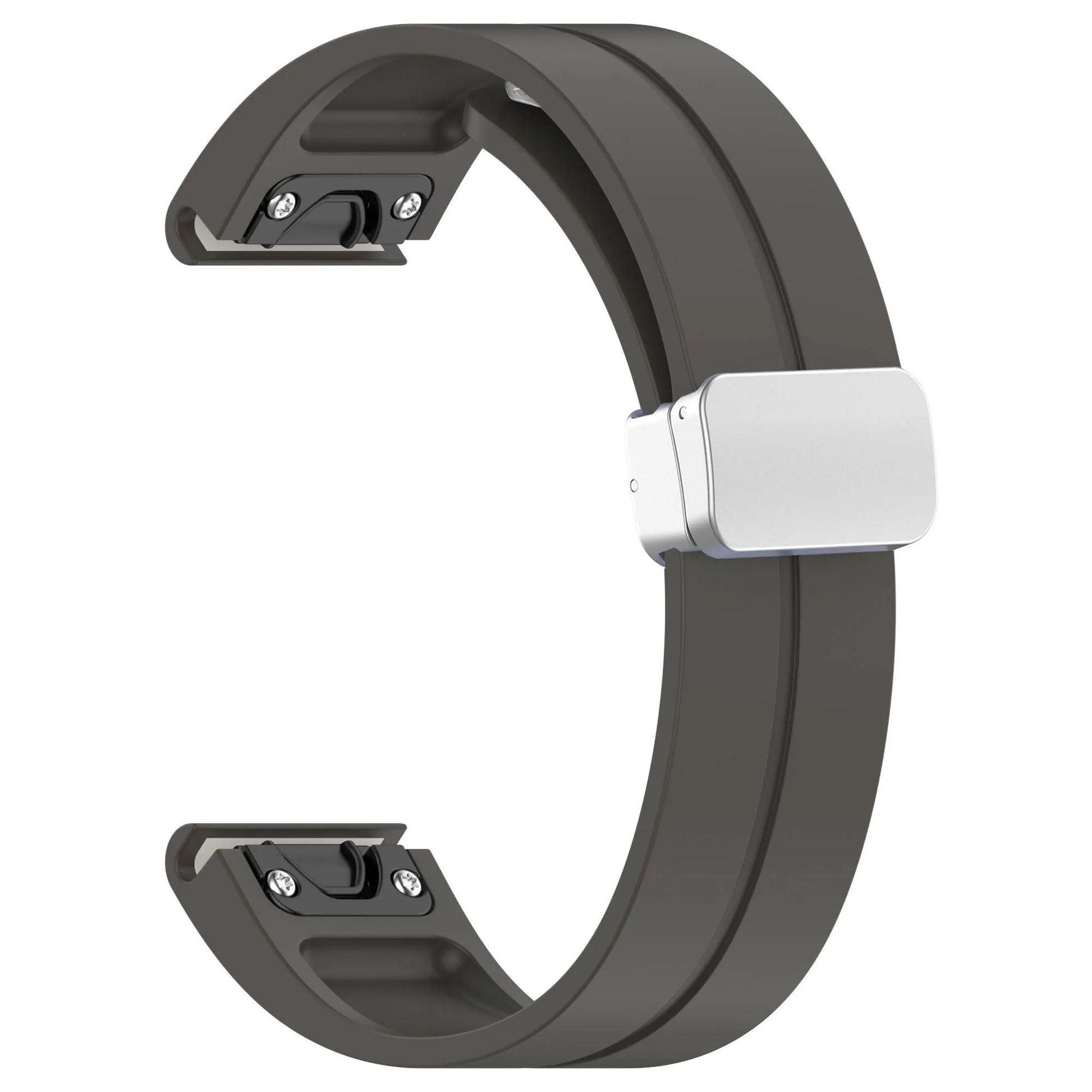 Garmin silicone smartwatch band strap in gray, durable and comfortable replacement strap, designed for active lifestyles.