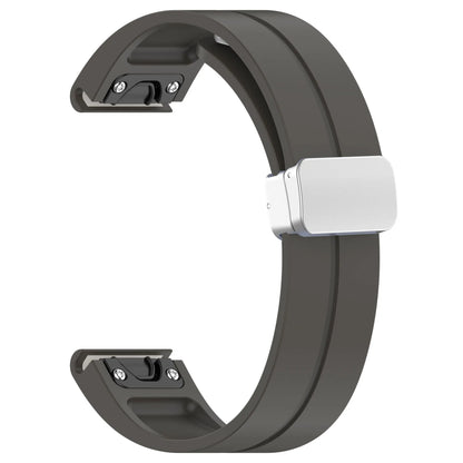 Garmin silicone smartwatch band strap in gray, durable and comfortable replacement strap, designed for active lifestyles.