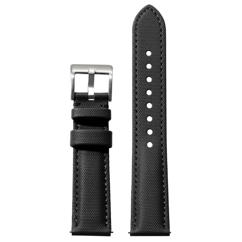 Motorola Moto Stitched Sailcloth Nylon Watch Band — Black