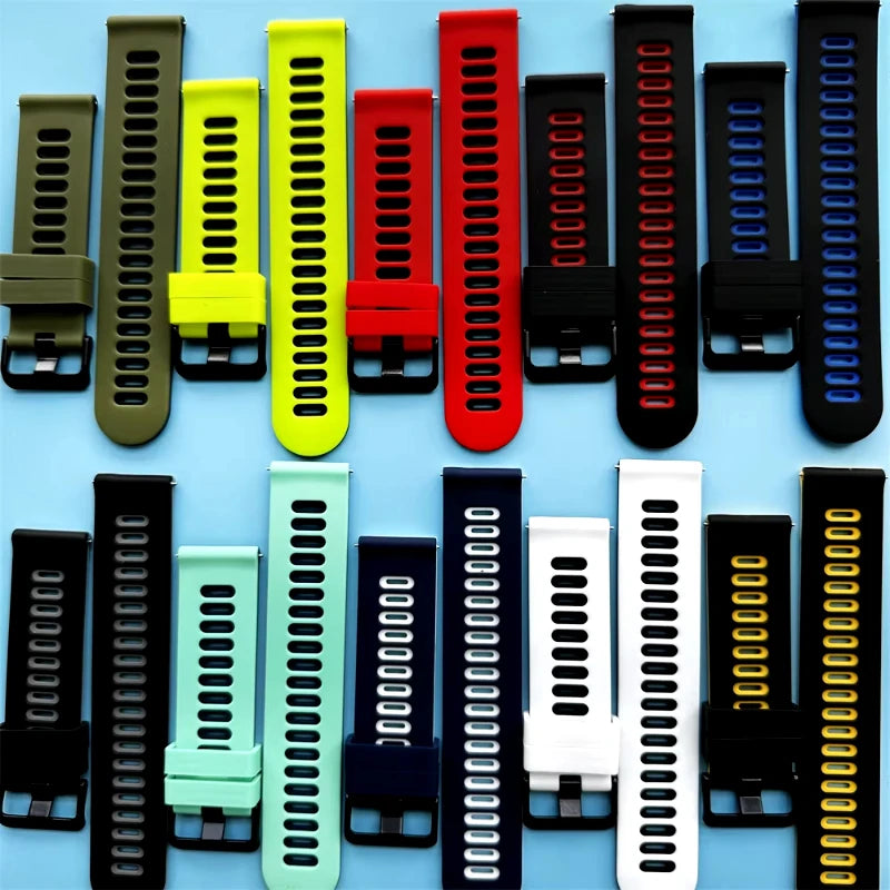 COROS Two-Tone Silicone Watch Band with Rectangular Holes - Two-tone strap color selection