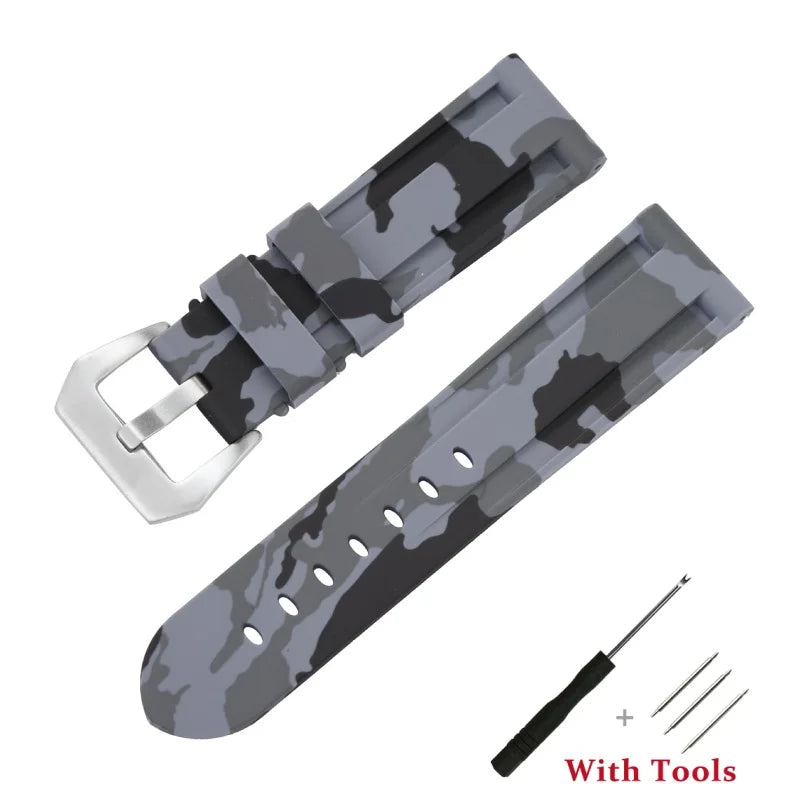 COROS Silicone Buckle Band in Solid and Camo Colors – Gray Camo