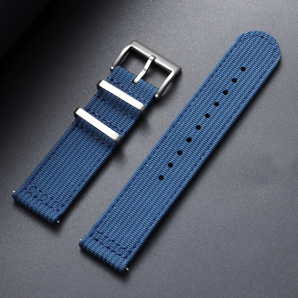 Motorola Moto Ribbed Nylon Band with Metal Keepers — Blue