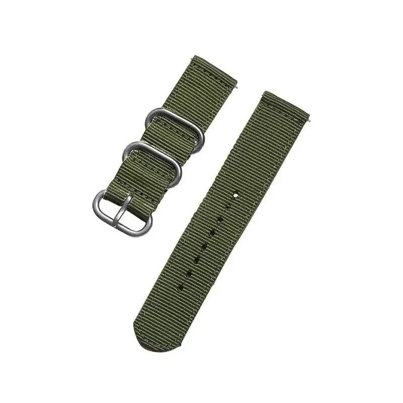 COROS Nylon Band with Metal Keepers – Olive Green / Silver Hardware