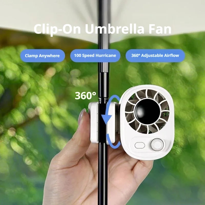 Clip-On Golf Cart Fan, Rechargeable Mini Fan with 100 Speeds