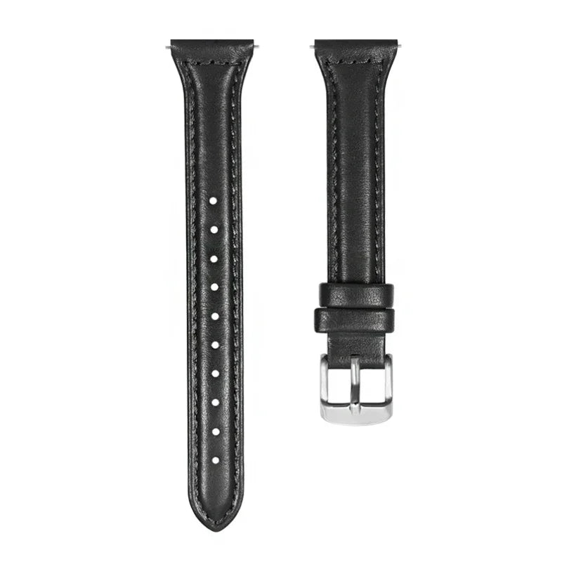 COROS Slim Leather Band with Stitched Edges – Black