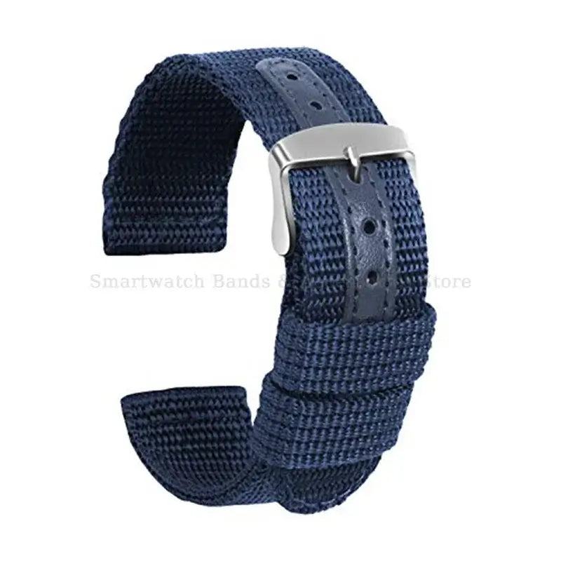 Suunto Textured Nylon Band with Center Detail - Navy Blue / Silver Buckle